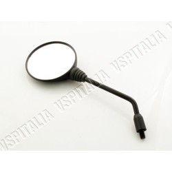 Specchietto nero di plastica sinistro rotondo FAR OMOLOGATO senza staffa al manubrio per tutti i modelli di Vespa con fissaggio 