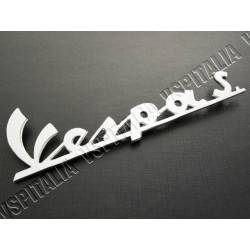 Targhetta anteriore -Vespa S.- in metallo in corsivo fissaggio con 3 perni per Vespa 150 Sprint - R.O. Piaggio 090556