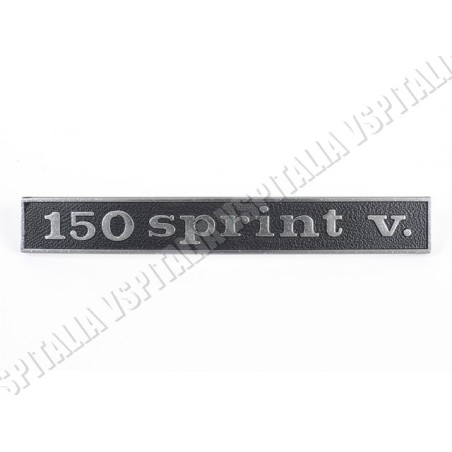 Targhetta posteriore -150 Sprint V.- in metallo fissaggio con 2 perni per Vespa 150 Sprint Veloce dal telaio VLB1T 172651 -  R.O