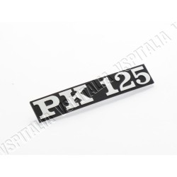 Targhetta sportello laterale -PK 125- in metallo fissaggio con 2 fori per Vespa PK 125 senza frecce - R.O. Piaggio 195634