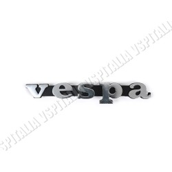 Targhetta anteriore -Vespa- in metallo interasse 80mm. per Vespa 50 faro tondo dal telaio 828604 - Special dal telaio V5B1T 3864