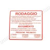 Adesivo rodaggio rosso Vespa Rally 180 -200 - R.O. Piaggio 610170M