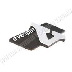 Targhetta bauletto portaoggetti -èVespa- in metallo per Vespa PK 50 125 HP - N - FL - R.O. Piaggio 257286