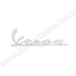 Targhetta cofano -Vespa- resinata in corsivo fissaggio con adesivo per Vespa PX dal 2011 e per Vespa LX - LXV - S - GTS - GTV - 