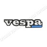 Targhetta anteriore -Vespa- in metallo con parte azzurra interasse 60mm. per Vespa PK 125 ETS - PK 125 S Automatica - PK 50 S Au