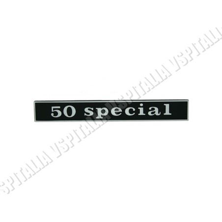 Targhetta posteriore -50 Special- in metallo fissaggio a 2 perni per Vespa 50 Sepcial dal telaio V5B1T 38640 fino a V5B3T - R.O.