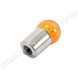 Lampadina 12V 10W BA15S HERT a bulbo Arancione da utilizzare come luce stop su fanali con gemma trasparente