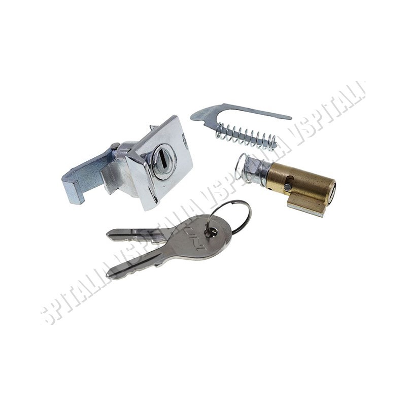 Kit serratura bloccasterzo lunga con guida da 4mm. e serratura bauletto per Vespa 125 Primavera fino al telaio VMA2T 28690 - ET3