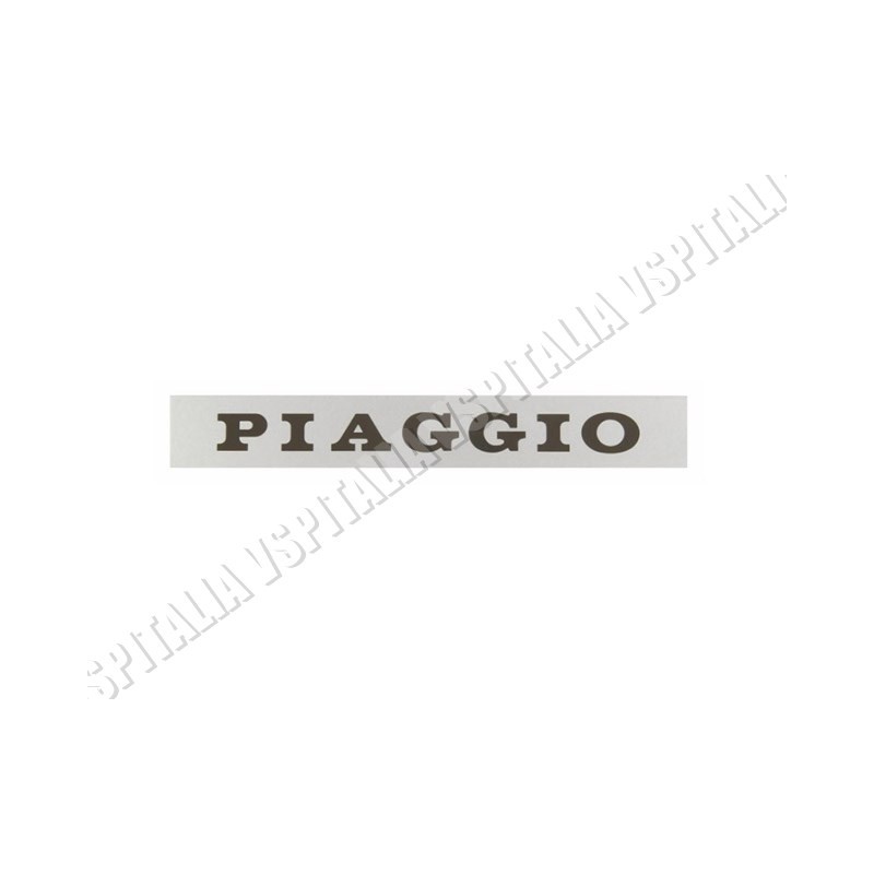 Adesivo per sella -Piaggio- fondo argento, scritta nera per Vespa PX  Arcobaleno - R.O. Piaggio 181236 - 197959