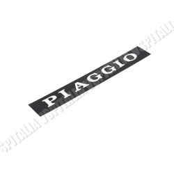 Adesivo per sella -Piaggio- fondo nero e scritta argento per Vespa PX 125 fino al telaio VNX2T 135966 - PX 150 fino al telaio VL