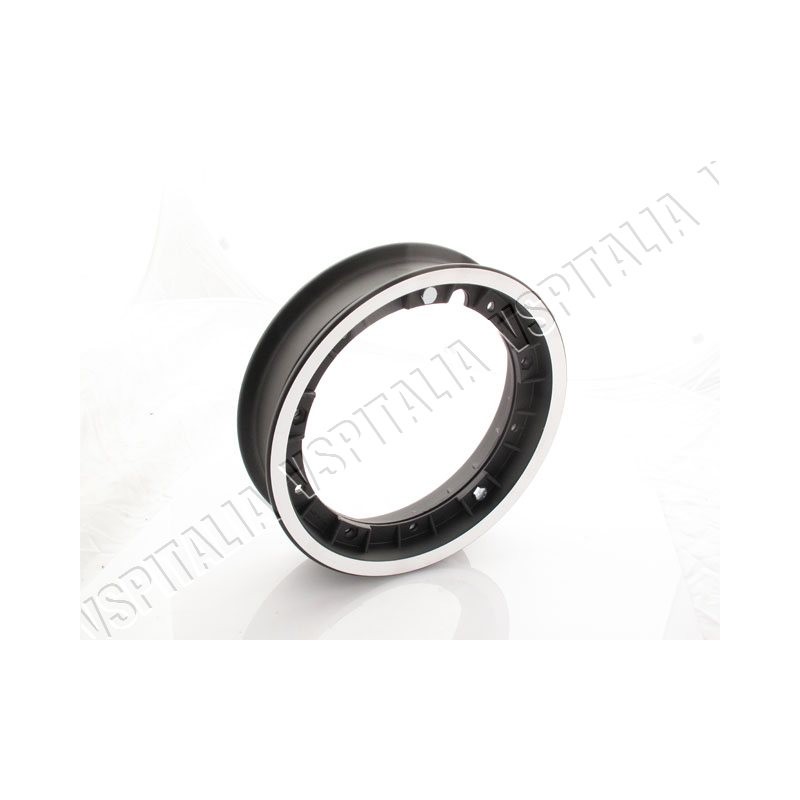 Cerchio scomponibile alluminio nero con bordo lucidato 10\'\' canale 2.10 per tutti i modelli di Vespa